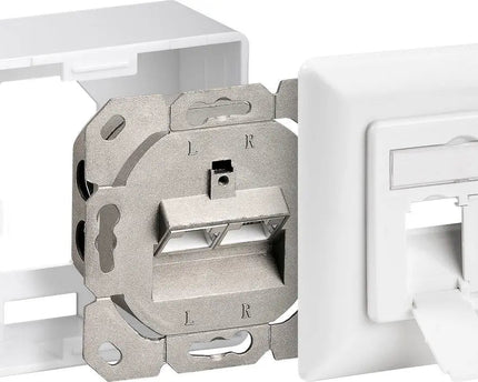 Combi Inbouw + opbouwdoos wit CAT6 2x RJ45 afgeschermd LSA 3.5 cm diep - Networkdiscount.com