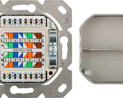 Combi Inbouw + opbouwdoos wit CAT6 2x RJ45 afgeschermd LSA 3.5 cm diep - Networkdiscount.com