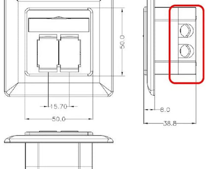 Combi Inbouw + opbouwdoos wit CAT6a 2x RJ45 afgeschermd LSA 3.5 cm diep - Networkdiscount.com
