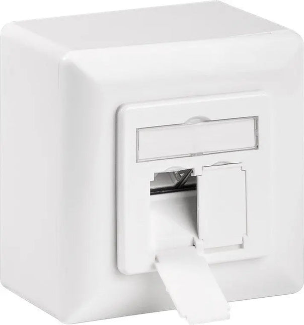 Combi Inbouw + opbouwdoos wit CAT6a 2x RJ45 afgeschermd LSA 3.5 cm diep - Networkdiscount.com