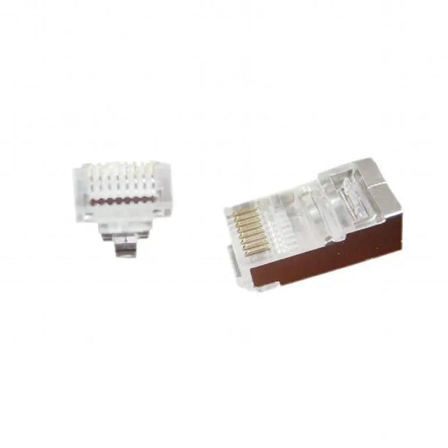 Doorsteek CAT5e Connector RJ45 - STP 10 stuks voor soepele en stugge kabel - Networkdiscount.com