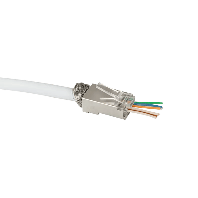 Doorsteek CAT6 Connector RJ45 - STP 10 stuks voor soepele en stugge kabel - Networkdiscount.com