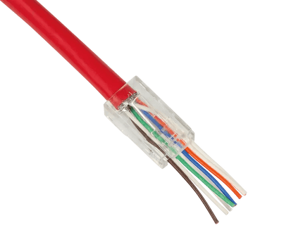 Doorsteek CAT6 Connector RJ45 - UTP 10 stuks voor soepele en stugge kabel - Networkdiscount.com