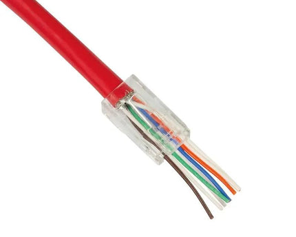 Doorsteek CAT6 Connector RJ45 - UTP 50 stuks voor soepele en stugge kabel - Networkdiscount.com