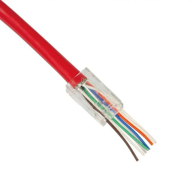 Doorsteek CAT6 Connector RJ45 - UTP 50 stuks voor soepele en stugge kabel - Networkdiscount.com