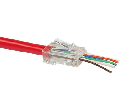Doorsteek CAT6 Connector RJ45 - UTP 50 stuks voor soepele en stugge kabel - Networkdiscount.com