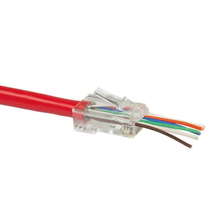 Doorsteek CAT6 Connector RJ45 - UTP 50 stuks voor soepele en stugge kabel - Networkdiscount.com