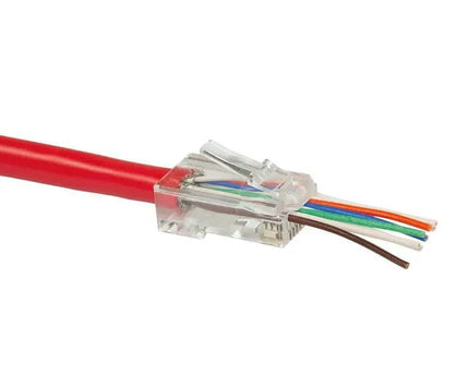 Doorsteek CAT6 UTP Connector 100 stuks EZ - RJ45 voor soepele en stugge kabel - Networkdiscount.com