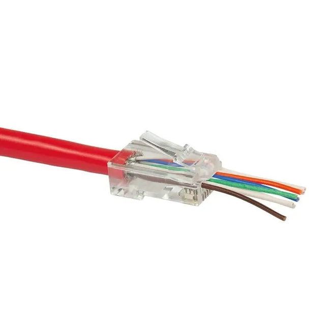 Doorsteek CAT6 UTP Connector 100 stuks EZ - RJ45 voor soepele en stugge kabel - Networkdiscount.com