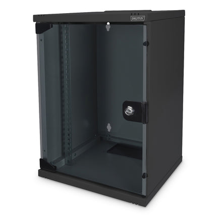 9U wall mounting cabinet 464x312x300 mm (WxHxD), black