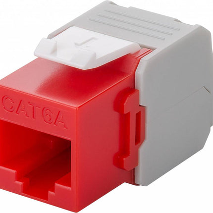 CAT6a Keystone RJ45 unshielded rood