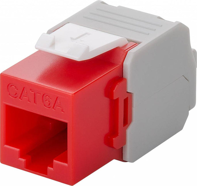 CAT6a Keystone RJ45 unshielded rood