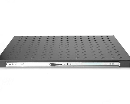 1U pull-out shelf for 1000 mm deep racks 44x483x720 mm, up to 65 kg, black (RAL 9005) Pull-out, with handlebar