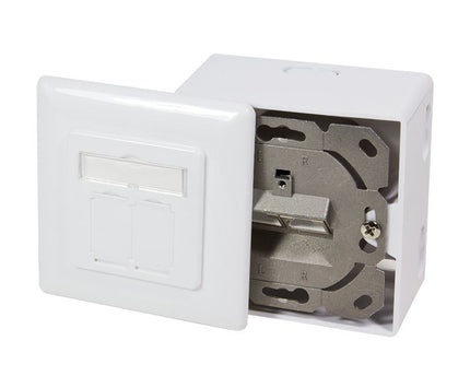 Combi Inbouw + opbouwdoos CAT6 2x RJ45 afgeschermd LSA