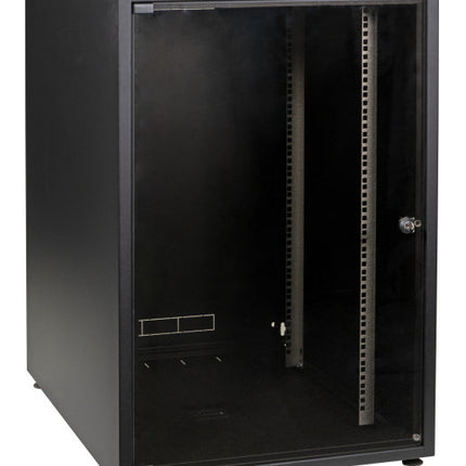 18U server cabinet with glass front door (WxDxH) 600x800x871mm