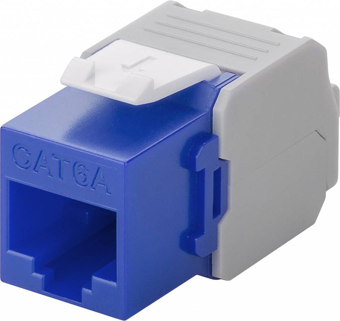 CAT6a Keystone RJ45 unshielded blauw