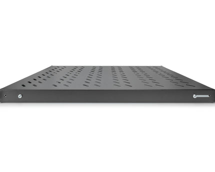 19 Inch 1U shelf for 1000mm deep racks 43x483x708mm, adjustable up to 900mm depth, black