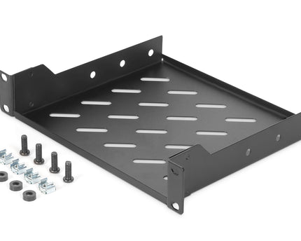 10 Inch 1U shelf 44x255x201 mm, color black (RAL 9005)
