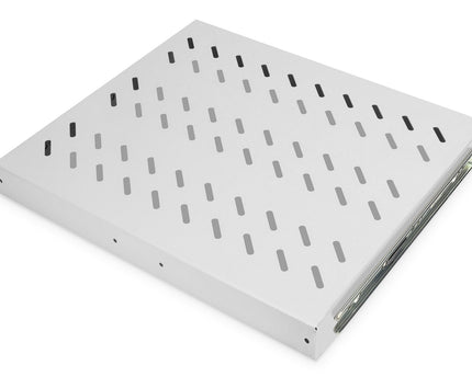 1U pull-out shelf for 600 mm deep racks 40x485x368 mm, up to 25 kg, grey (RAL 7035)