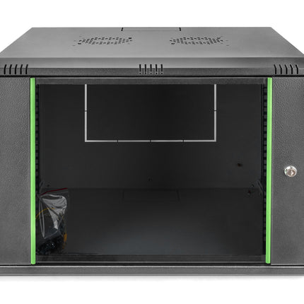 9U wall mounting cabinet, Dynamic 478x600x450 mm, color black (RAL 9005)