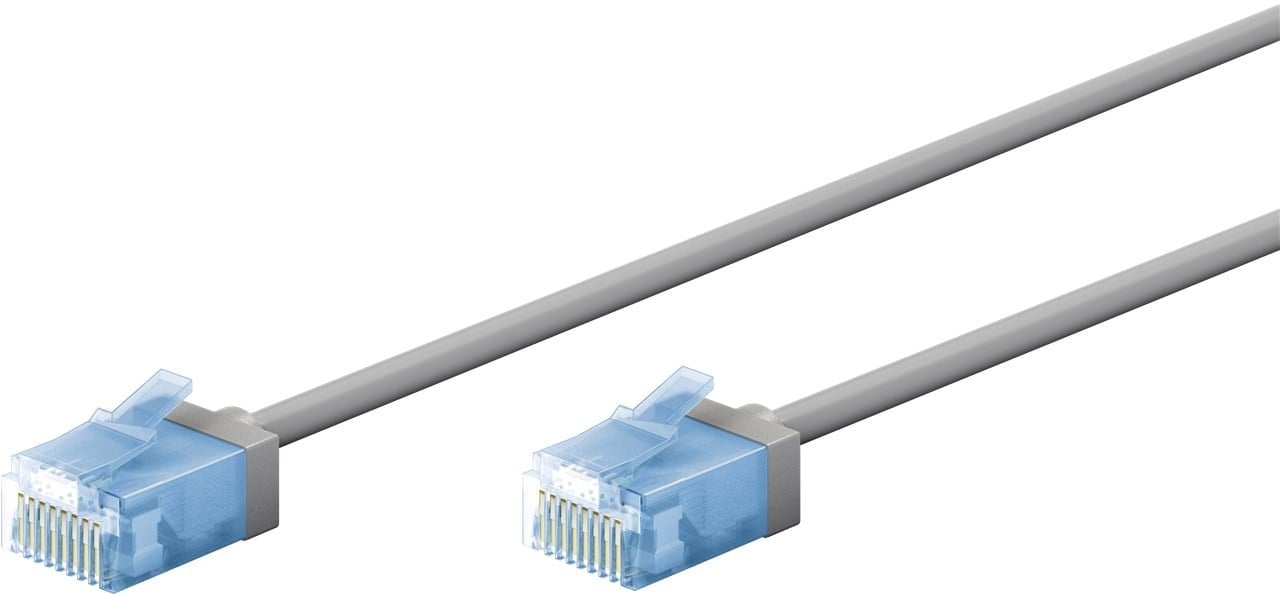 Ultra flexibele 15 M CAT 6A-patchkabel, dun, U/UTP, grijs