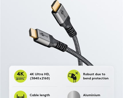 High-Speed HDMI™-kabel 4K 60Hz 1M