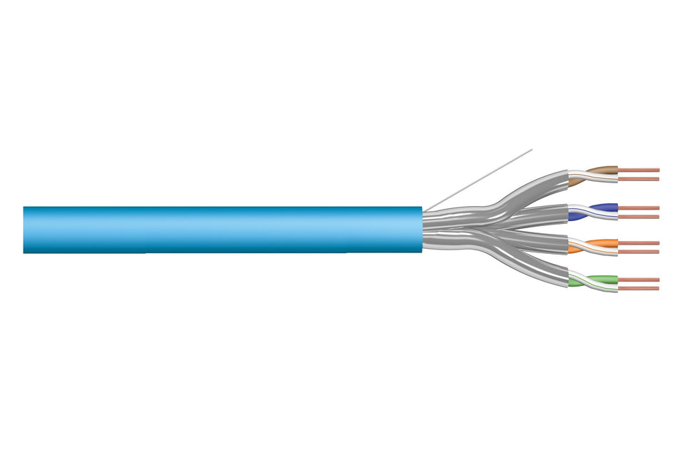 U/ FTP CAT6a network cable solid 100M blue 100% copper