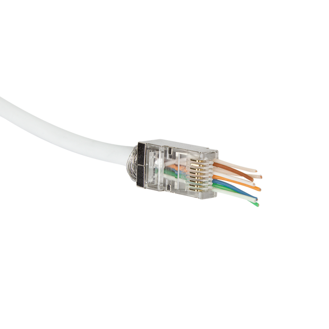 Doorsteek CAT6 Connector RJ45 - STP 10 stuks voor soepele en stugge kabel