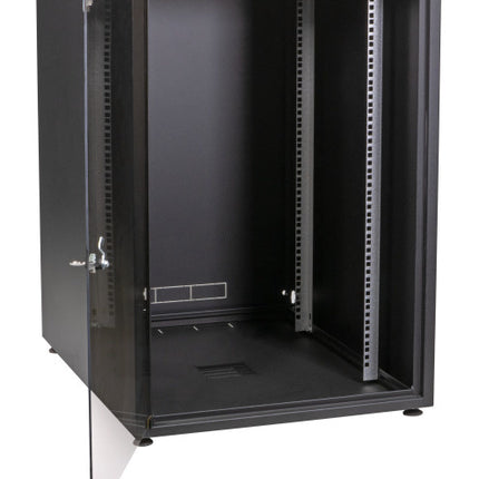 18U server cabinet with glass front door (WxDxH) 600x800x871mm