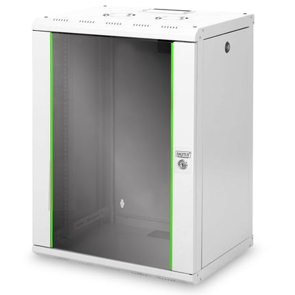 16U wandkast, Unique 820x600x450 mm, kleur grijs (RAL 7035)