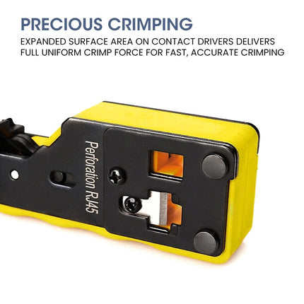 Krimptang voor doorsteek RJ45, RJ11 en RJ12 connectoren