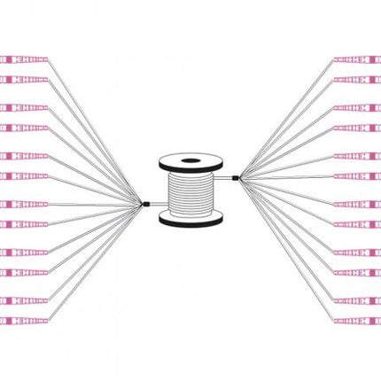 Pre-assembled Fiberglass 100 M Universal Breakout Cable, Multi Mode OM4, 12 Fibers, LC/UPC - LC/UPC