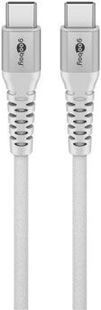 USB-C 0.5M Supersoft Textile Cable with Metal Plugs white