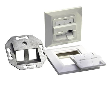 Keystone Faceplate for 2 Keystone Jacks RAL9010 White