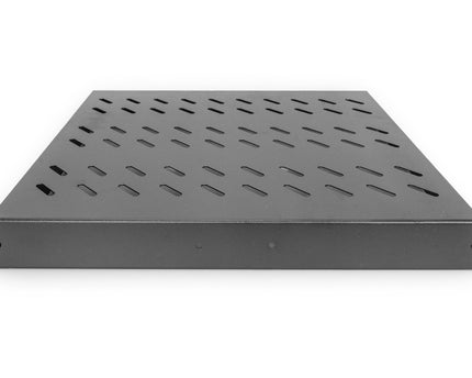 1U pull-out shelf for 600 mm deep racks 40x485x368 mm, up to 25 kg, black (RAL 9005)