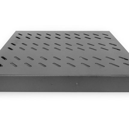 1U pull-out shelf for 600 mm deep racks 40x485x368 mm, up to 25 kg, black (RAL 9005)