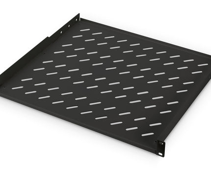 19 Inch 1U legbord voor rekken vanaf 600 mm diepte 44x482x400 mm, tot 15 kg, zwart (RAL 9005)