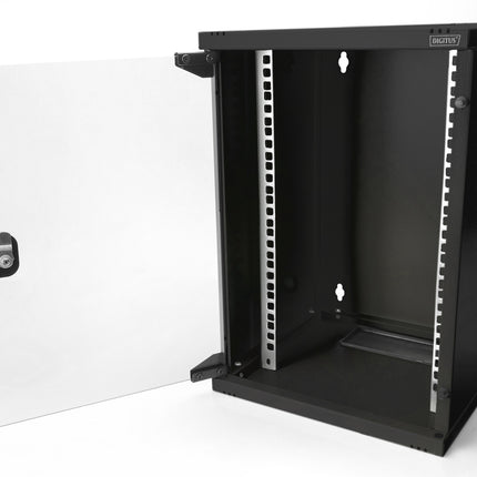 9U wall mounting cabinet 464x312x300 mm (WxHxD), black