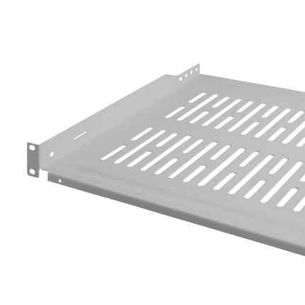 1U shelf for server cabinets of 450mm deep grey