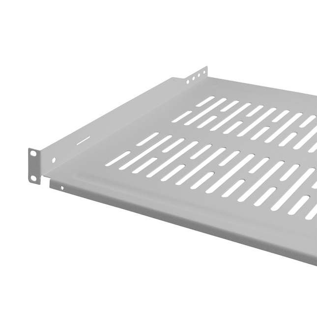 1U shelf for server cabinets of 450mm deep grey