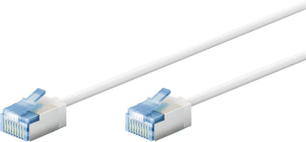 Ultra-flexible 0.15M CAT 6A patch cable, slim, U/FTP, white