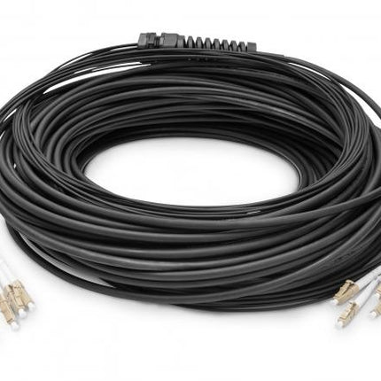 Pre-assembled Fiberglass 50M Universal Breakout Cable, Multi Mode OM4, 12 Fibers, LC/UPC - LC/UPC - Copy