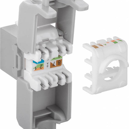 CAT6a Keystone RJ45 unshielded grey