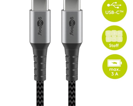 USB-C to USB-C  2M Textile Cable with Metal Plugs