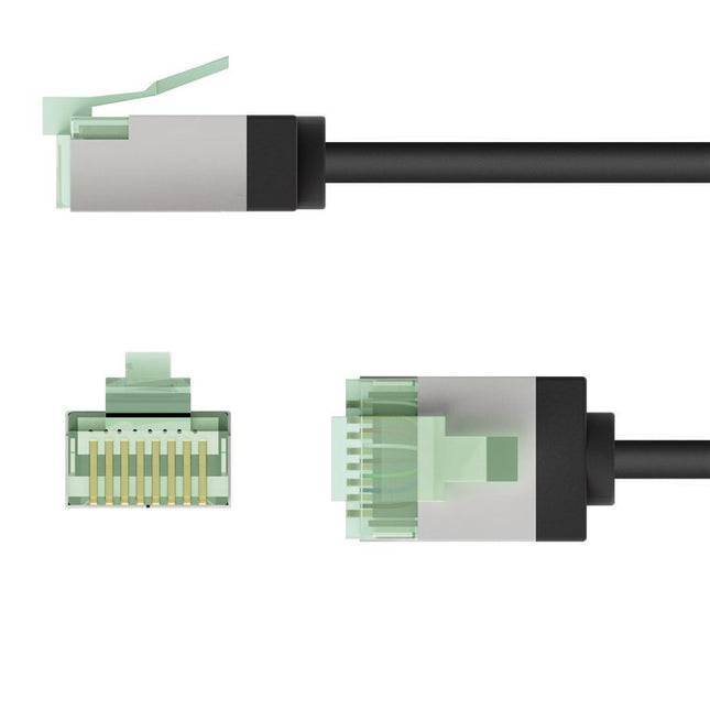 Ultraflexibele 3 M CAT 8.1-patchkabel, slank, U/FTP,  zwart