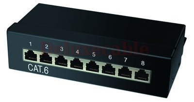 Cat6 8 Port Patch Panel Black