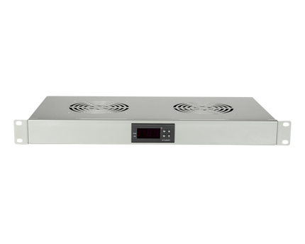 1U fan unit with 2 fans, gray 19 Inch