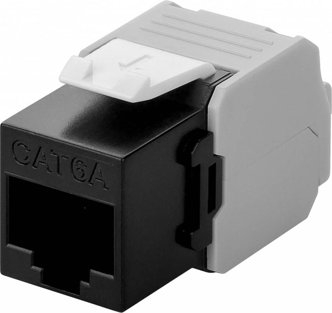 CAT6a Keystone RJ45 unshielded zwart