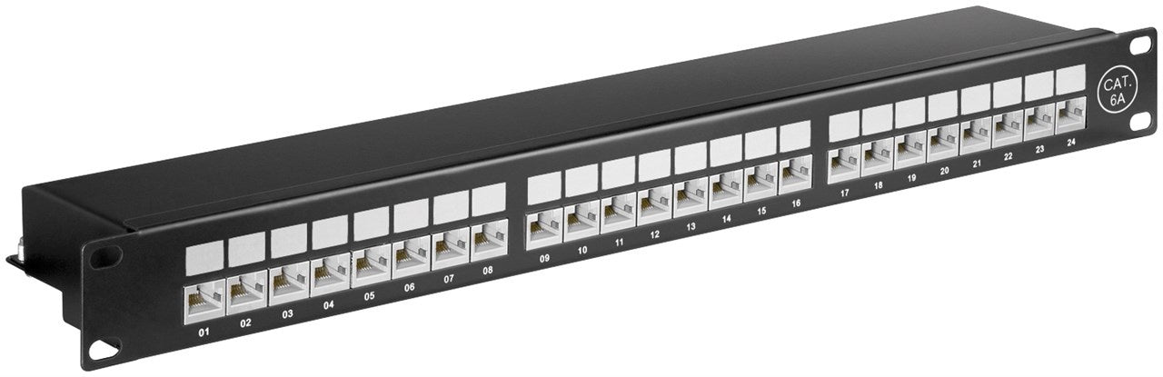 Patchpanel 24 Poorts CAT6a RJ45 volledig afgeschermd