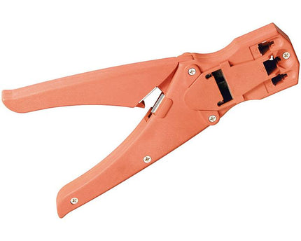 Crimping tool for RJ10, RJ11, RJ12 and RJ45